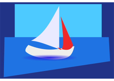 Abstract sailing boat clipart