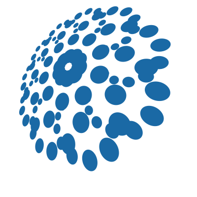 Abstract shape with blue dots clipart