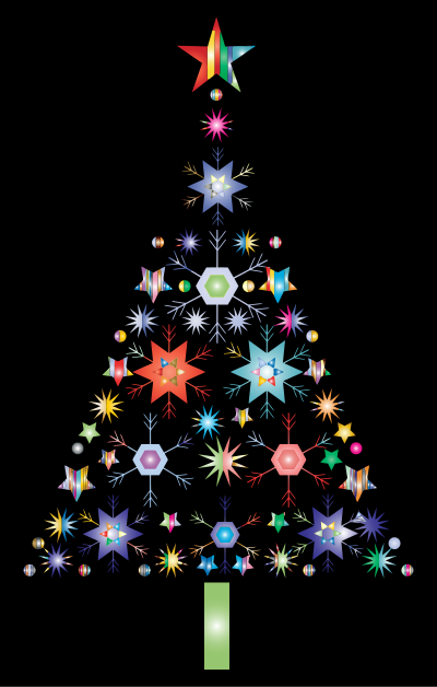 Abstract Snowflake Christmas Tree By Karen Arnold Prismatic clipart