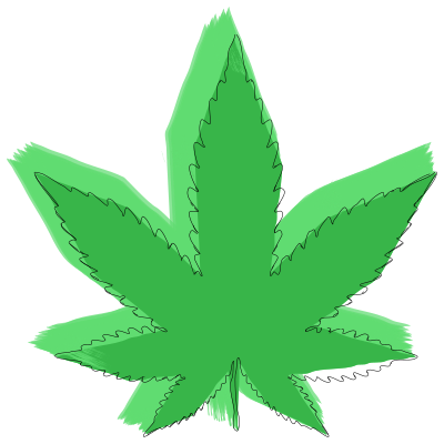 Abstract Stylized Marijuana Leaf clipart
