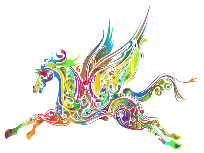 Abstract Winged Horse Prismatic 2 clipart