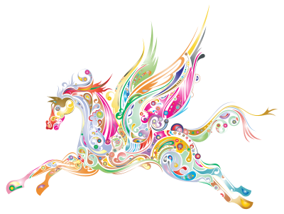 Abstract Winged Horse Prismatic clipart