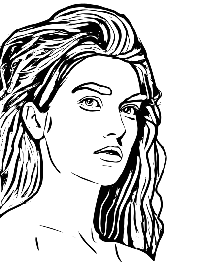 Abstract womans face coloring page clipart clipart