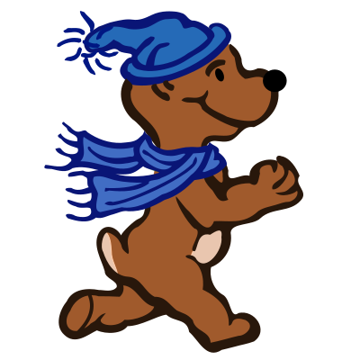 Active bear - coloured clipart