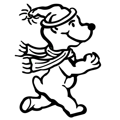 Active bear - lineart clipart
