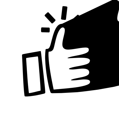 Active Black Outline Thumbs Up White Circle clipart