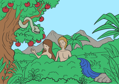 Adam and Eve Colour clipart