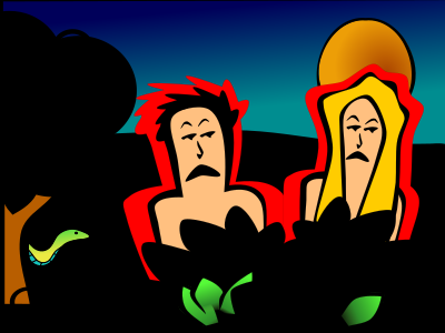Adam & Eve Sad clipart