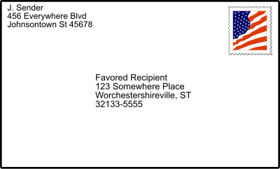 Addressed envelope with stamp 01 clipart