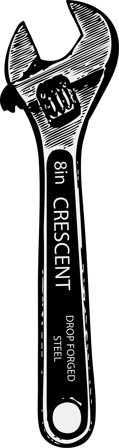 Adjustable crescent wrench clipart