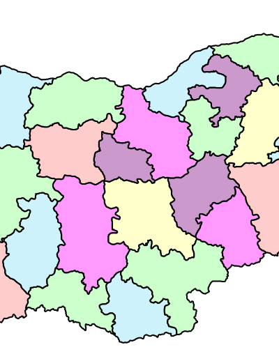 administrative map of Bulgaria clipart