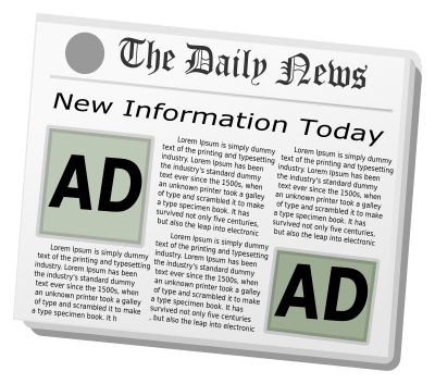 Advertisements in a Newspaper clipart