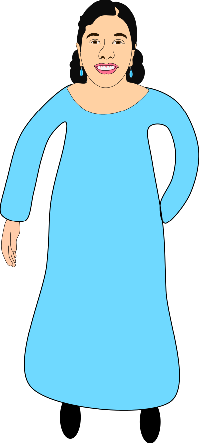 Aesha in an Aqua Blue dress clipart