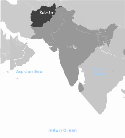 Afghanistan location labeled clipart