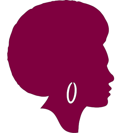 African American Female Silhouette - Remix in Purple w/o Pick clipart