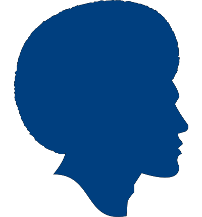 African American Male Silhouette - Remix in Blue w/o Pick clipart