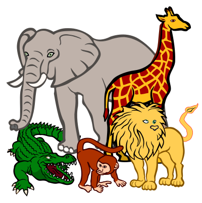 African animals - coloured clipart