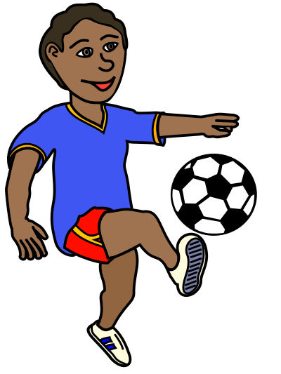 African Boy Playing Soccer clipart