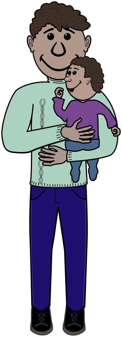 African Father and Kid clipart