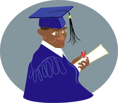 African Guy Graduates clipart