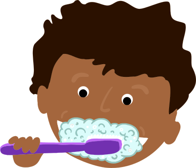 African Kid Brushing Teeth clipart