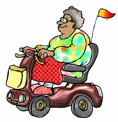 African Lady on a scooter clipart