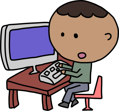 African Man and Computer clipart