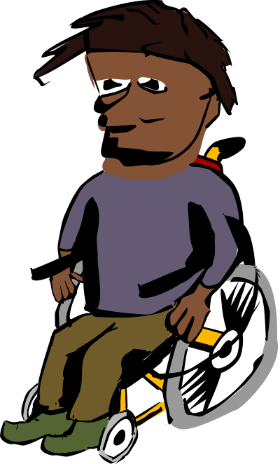 African Man in a Wheelchair clipart