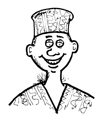 African Man in traditional head dress clipart