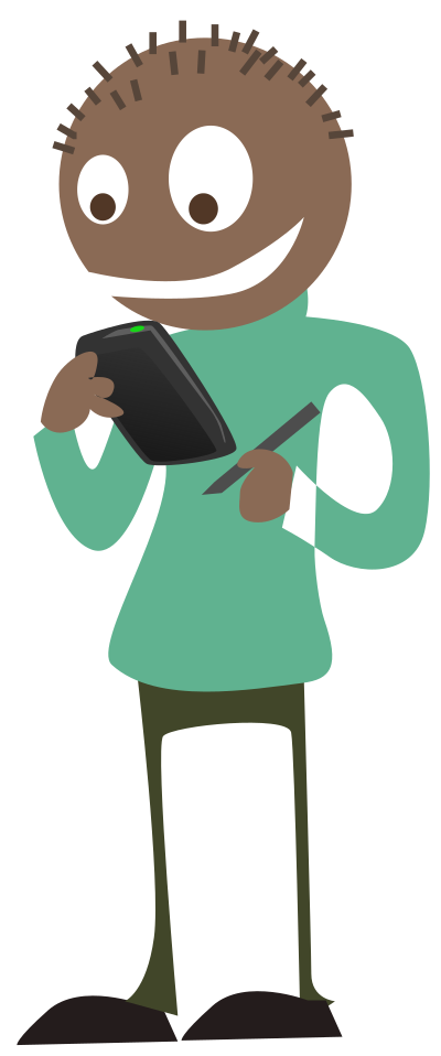 African Man with a Smartphone clipart