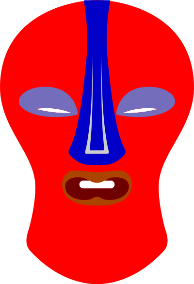 African Mask. Baluba, Zaire clipart
