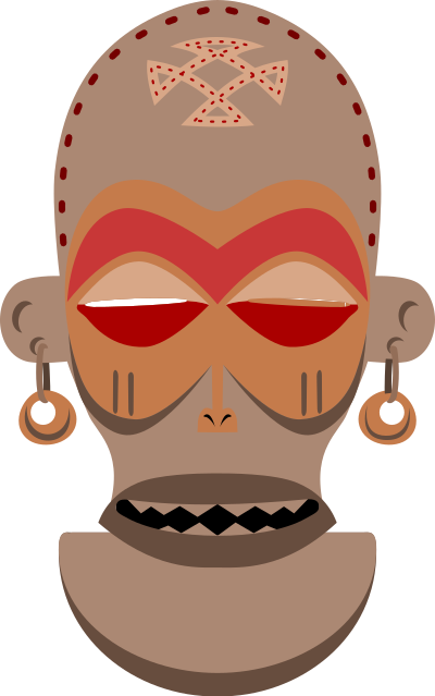 African Mask. Chokwe, Angola, Zaire clipart