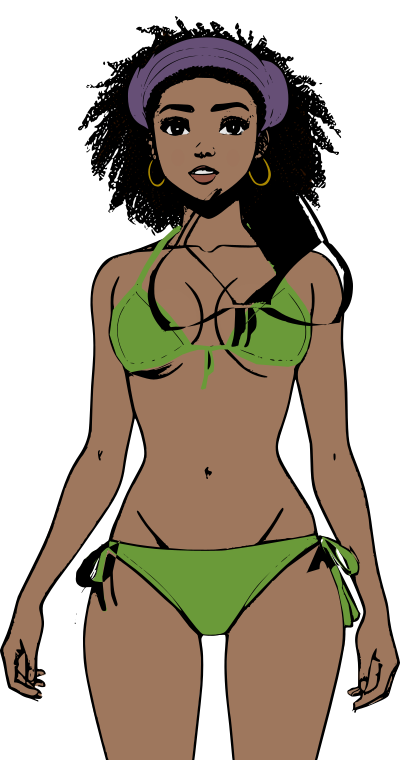 African Woman in a Bikini - Colour Remix clipart