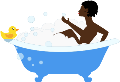 African Woman in a Bubble Bath clipart