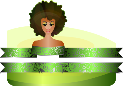 Afro Girl Border clipart