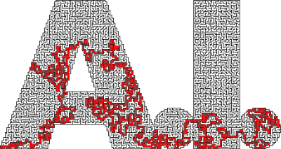AI Maze With Solution clipart