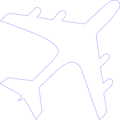 Airplane silhoutte with rainbow gradient clipart