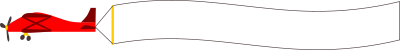 Airplane with banner clipart
