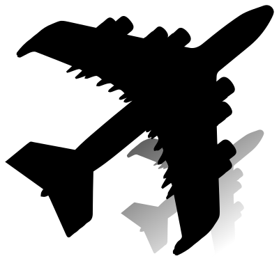 Airplane With Shadow Silhouette clipart
