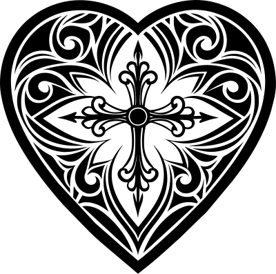 AL Generated Heart Cross clipart