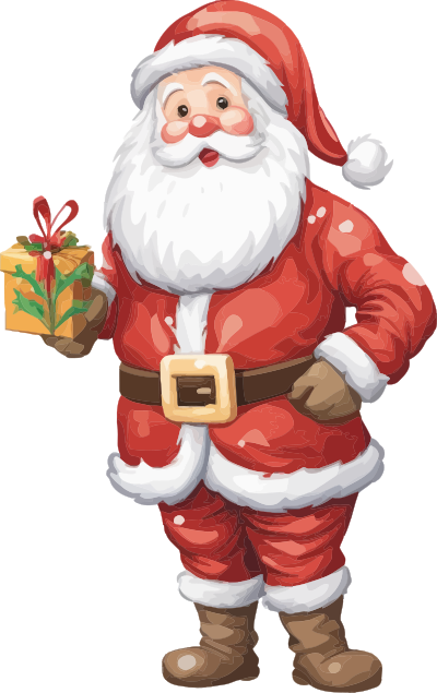 AL Generated Santa Holding Present By Petr Kratochvil Vectorized clipart
