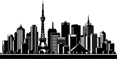 AL Generated Tokyo Skyline clipart