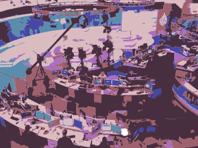 Al Jazeera News Floor in Doha, Qatar clipart