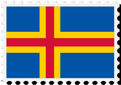 Aland flag stamp clipart