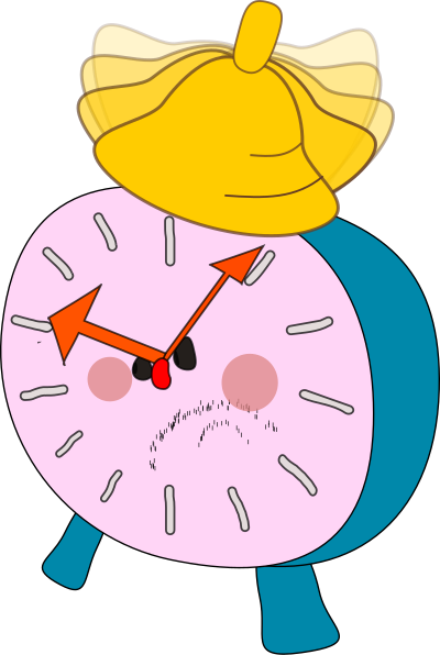 Alarm clock is angry clipart