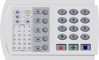 Alarm system control panel NX-124 by Rones clipart