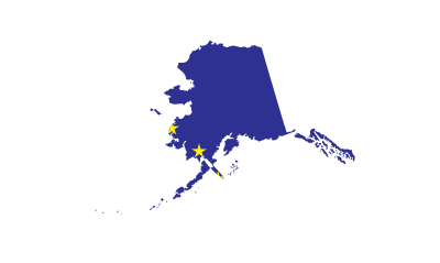 Alaska State Outline with Flag Background clipart