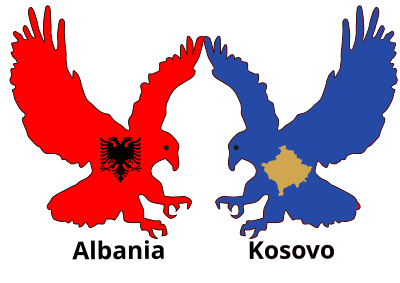 Albania and Kosovo, two eagles clipart