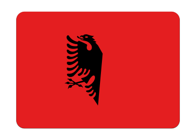 Albania flag (bevelled) clipart