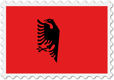 Albania flag stamp clipart